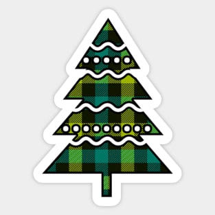 Tartan Yule Christmas Tree Sticker